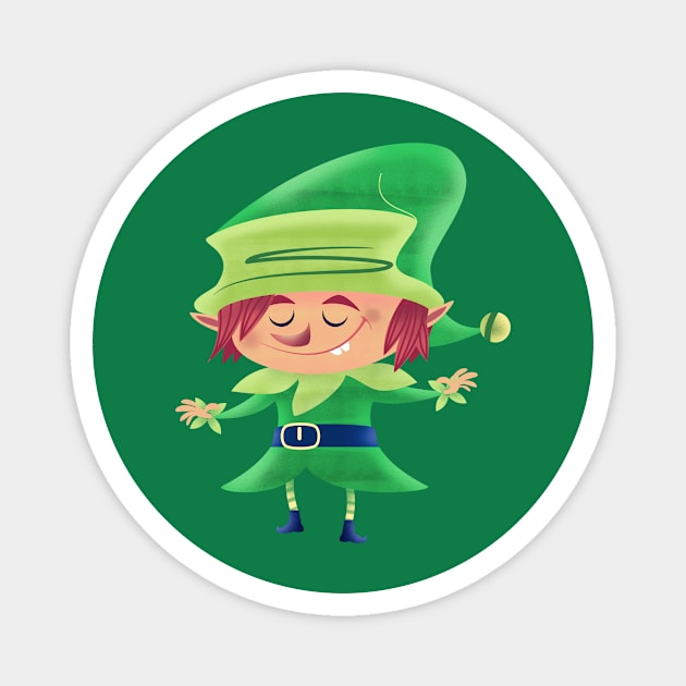 Cute christmas elf Magnet by pencildog